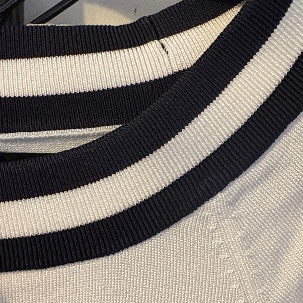 Lauren Ralph Lauren Navy Blue and White Striped Knit - Picture 3 of 4